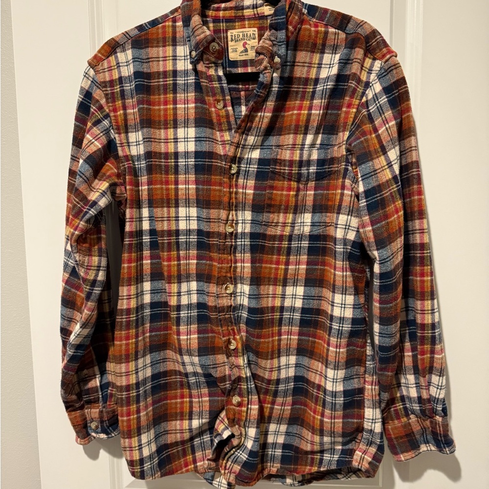 Red Head Men's Plaid Flannel Shirt - Multicolor